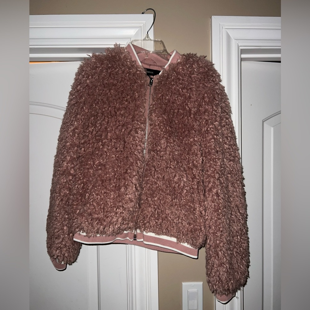 Zara basics. Pink xs furry jacket.
